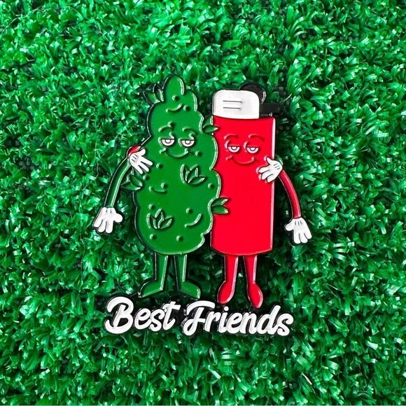 Best Friends Bud Lighter Enamel Pin/ Brooch Lapel - Picture 6 of 6